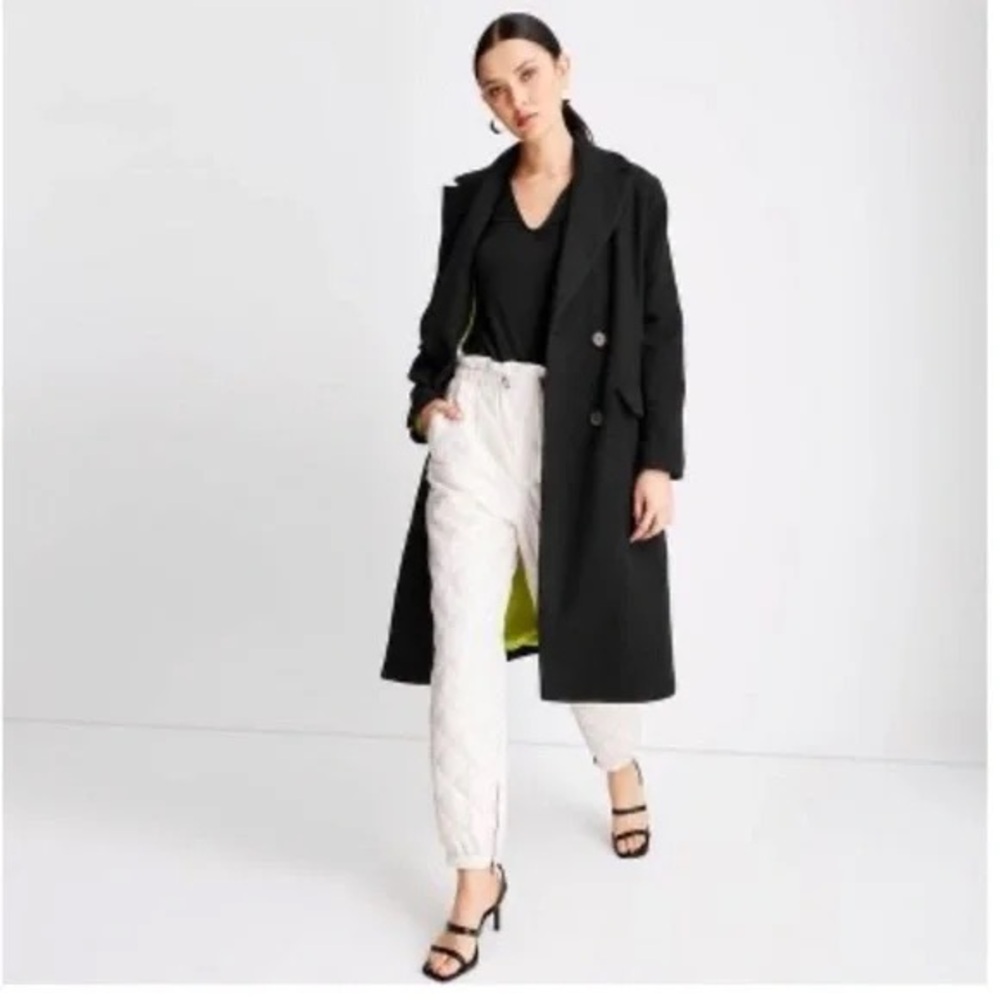 Future Collective Classic Black Double-Breasted Women's Trench Coat NWT Size XL